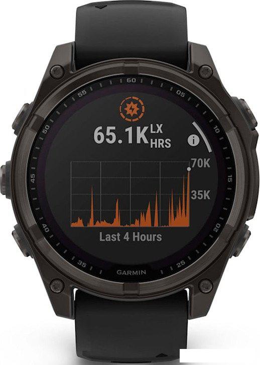 Умные часы Garmin Fenix 8 Solar, Sapphire 47мм (титановый угольно-серый DLC с черным ремешком)