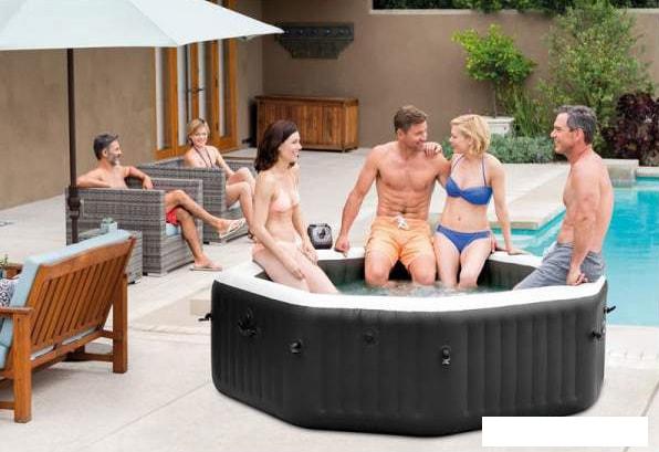 Надувной бассейн Intex Jet &amp; Bubble Deluxe 28458 (201x71) с джакузи
