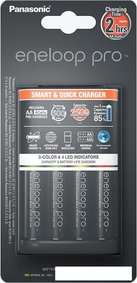 Аккумуляторы + зарядное Panasonic Smart-Quick Charger 4xAA 2500 mAh