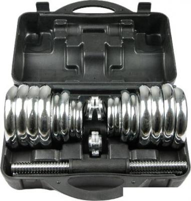 Набор гантелей Ametist хромированные в чемодане 30 кг