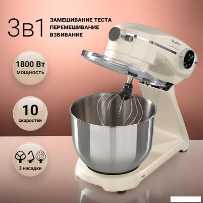 Кухонные комбайны, машины и планетарные миксеры Tesler KM-1860 (бежевый)