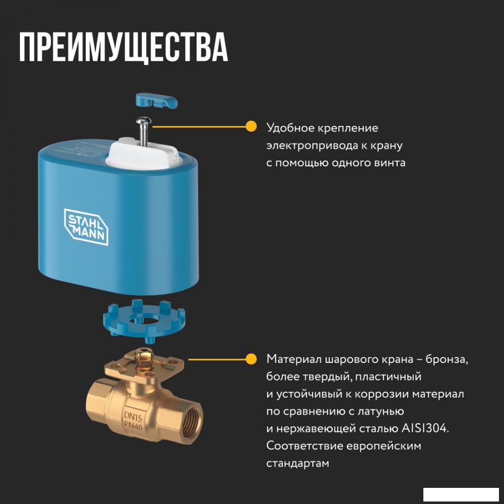 Электрический вентиль Stahlmann 1/2F 12В 2282755
