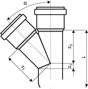 Фитинг Ostendorf тройник KGEA 160/160x45°