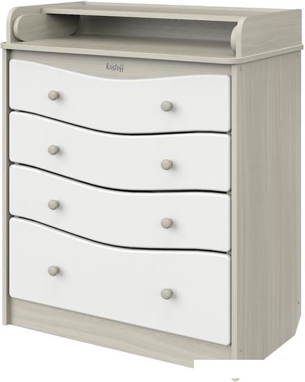 Детский комод Атон Мебель Kristoff МДФ (шимо светлый/белый)