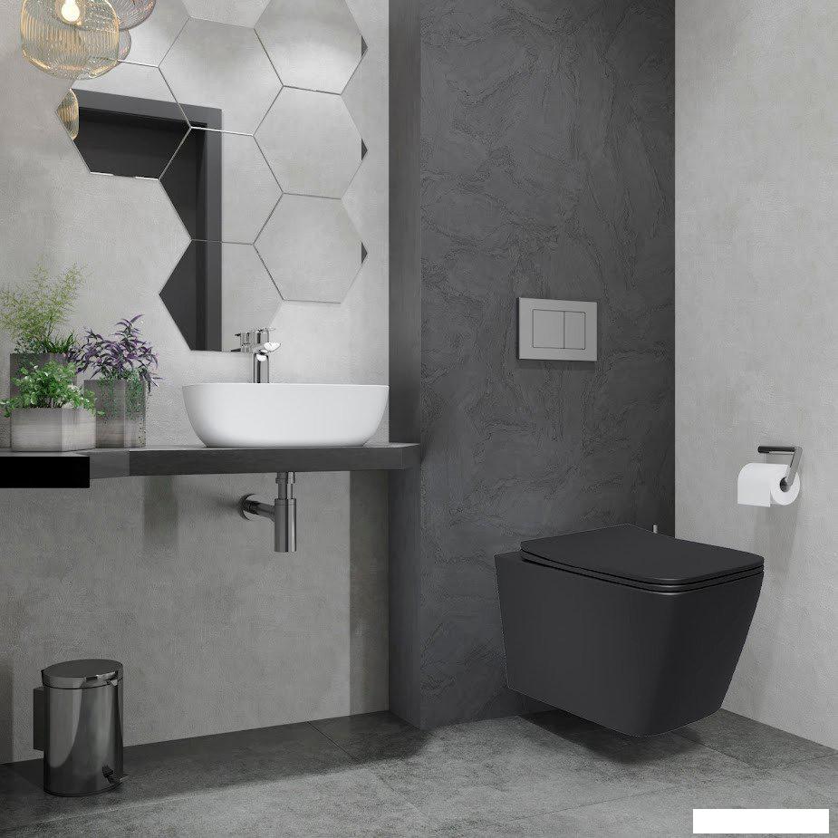 Унитазы Lauter Magdeburg с жестким сиденьем Soft Close 21103EC (черный матовый, скрытое крепление)