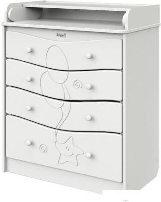 Детский комод Атон Мебель Kristoff МДФ с рисунком (белый)