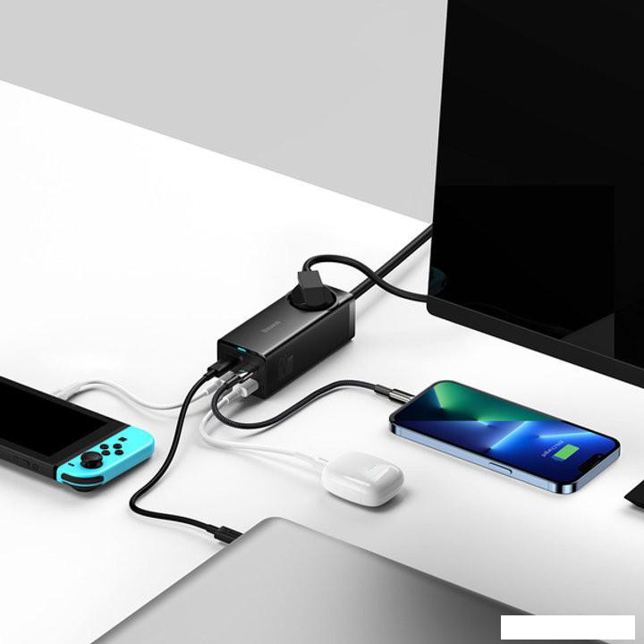 Сетевое зарядное Baseus GaN3 Pro Desktop Powerstrip AC+2U+2C 65W PSZM000901