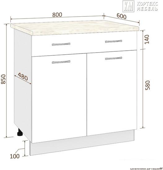 Шкаф напольный Кортекс-мебель Корнелия Лира НШ80р1ш (оникс/мадрид)