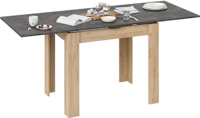 Кухонный стол Трия Промо тип 3 (дуб крафт золотой/ателье темное)