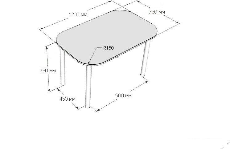 Кухонные столы и обеденные группы Senira Р-001 (бетон/хром)