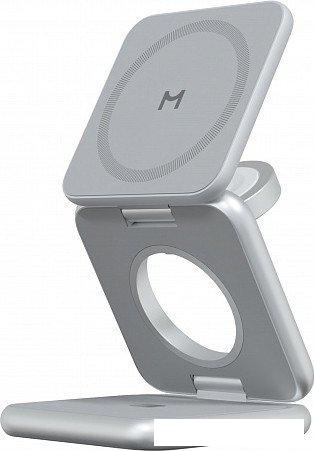 Беспроводное зарядное Magssory Fold Pro 3 в 1 WCH063 (серебристый)