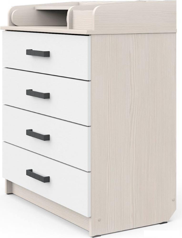 Детский комод Атон Мебель Marvin (бодяга светлый/белый)