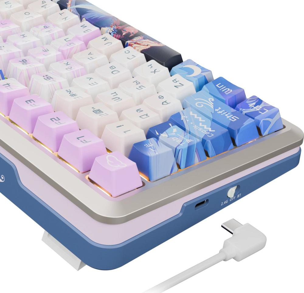 Клавиатура Redragon Flekact Pro (белый/сиреневый/синий)