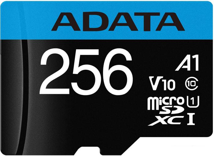 Карта памяти ADATA Premier AUSDX256GUICL10A1-RA1 microSDXC 256GB (с адаптером) Карта памяти ADATA Premier AUSDX256GUICL10A1-RA1 microSDXC 256GB (с адаптером)