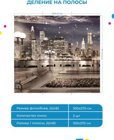 Обои ФабрикаФресок Фреска Ночной Нью-Йорк 663270 (300x270)