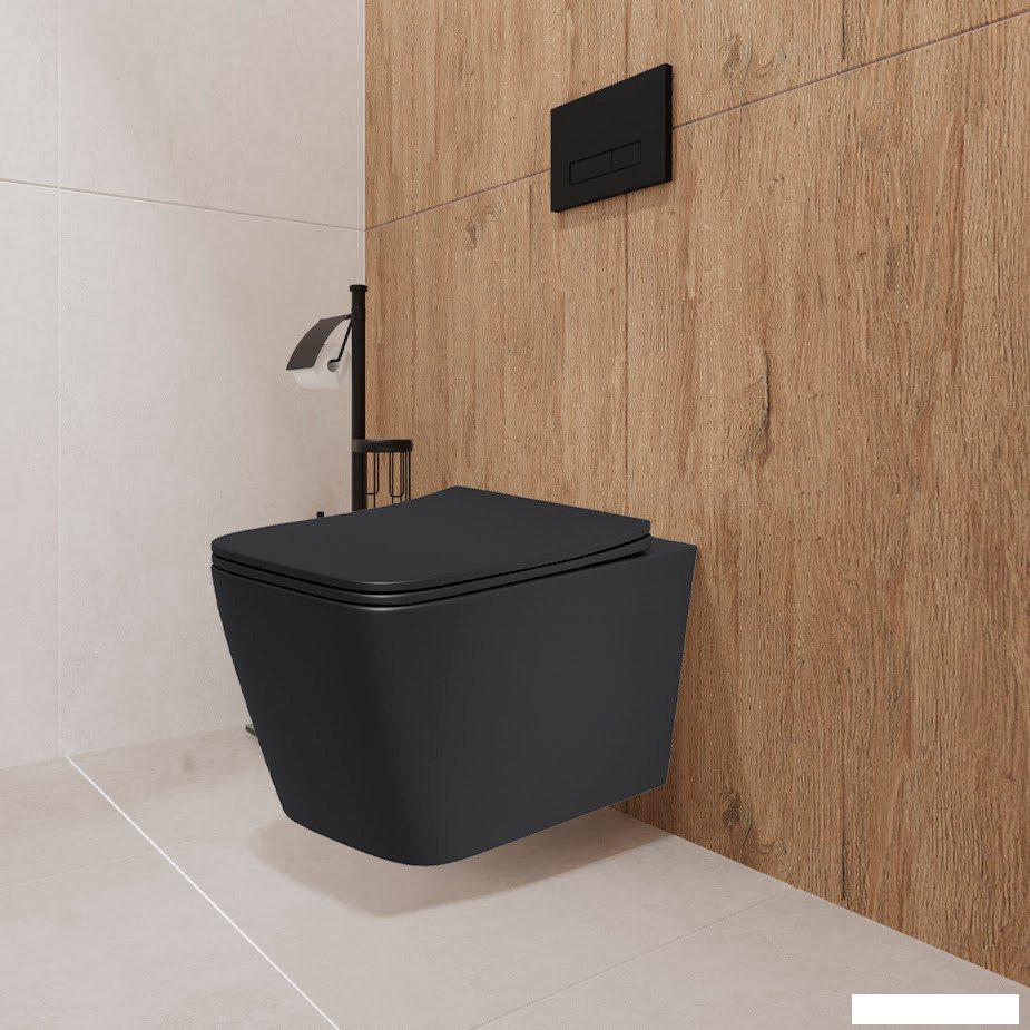 Унитазы Lauter Magdeburg с жестким сиденьем Soft Close 21103EC (черный матовый, скрытое крепление)