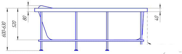 Ванна 1Марка Julianna 170x100 (левая)