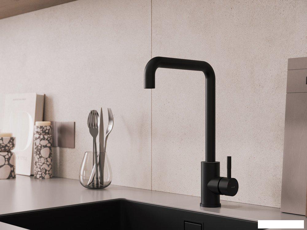 Смесители Cersanit Como однорычажный с п-образным изливом 68246 (черный)