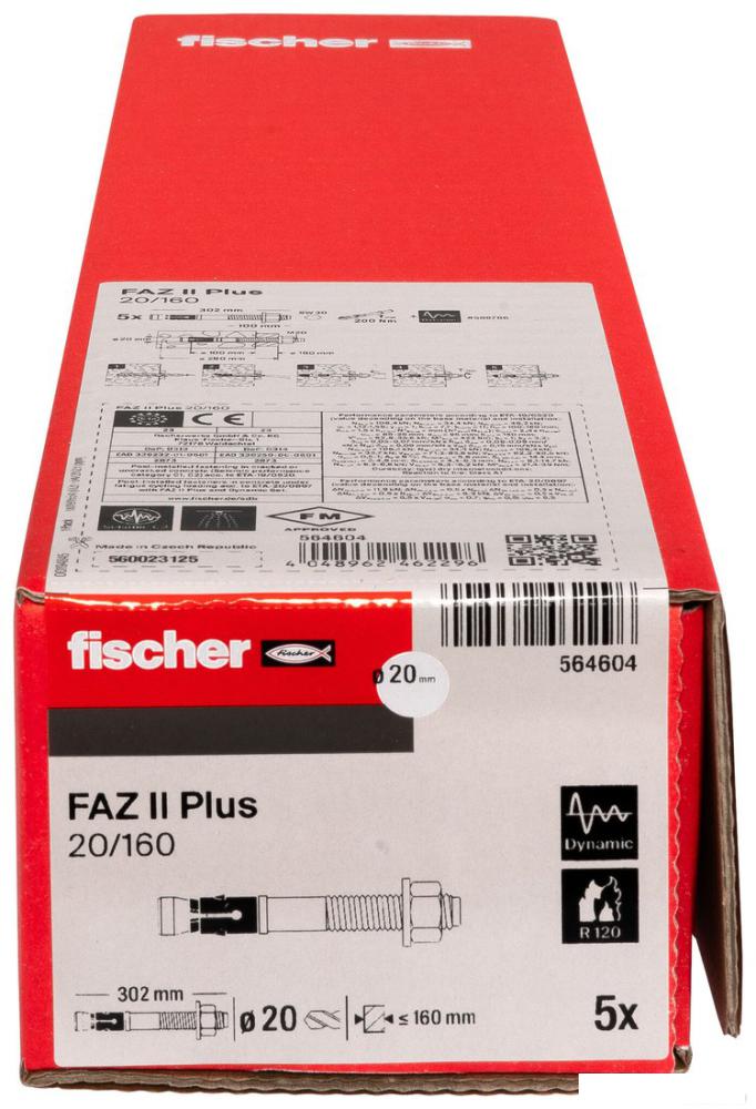 Анкерный болт Fischer FAZ II Plus 20/160 ZP 564604 (5 шт)