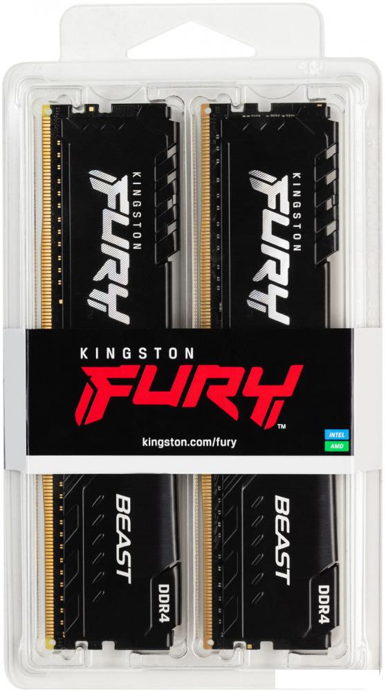 Оперативная память Kingston FURY Beast 2x8GB DDR4 PC4-28800 KF436C17BBK2/16