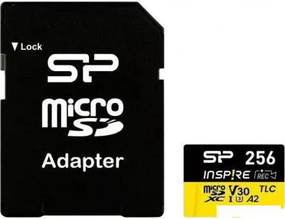 Карта памяти Silicon-Power Inspire microSDXC SP256GBSTXLA2V1NSP 256GB (с адаптером)