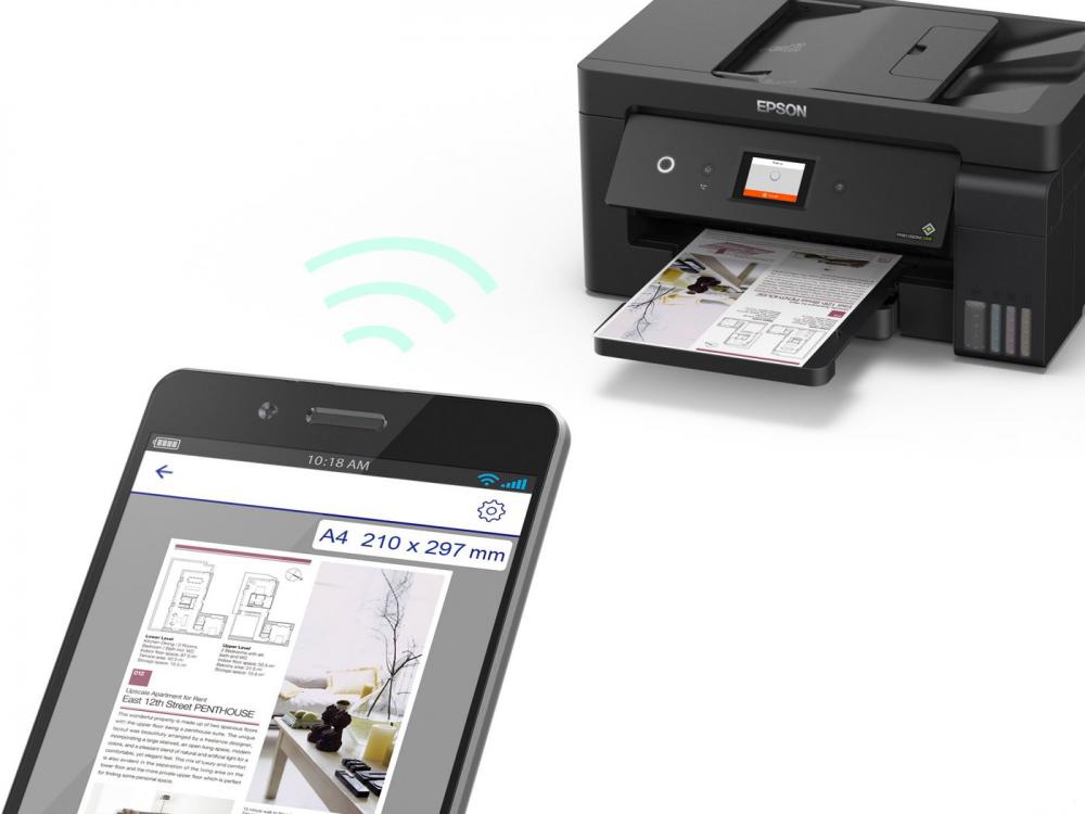 МФУ Epson L14150 (ресурс стартовых контейнеров 7500/6000, чернила 001)