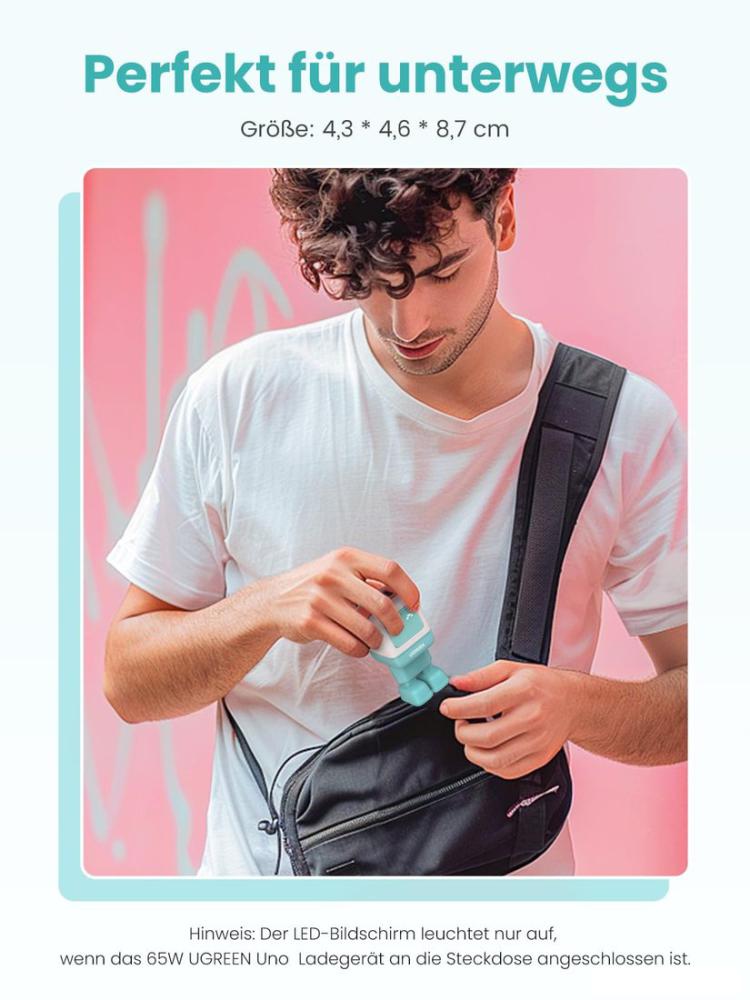 Сетевое зарядное Ugreen Nexode RG 65W CD361 (голубой/розовый)