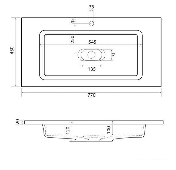 Умывальник Madera Modul 80