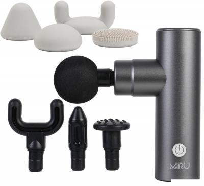 Перкуссионный массажер Miru BM-18 (8 насадок, серый)
