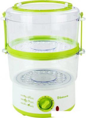 Пароварка Sakura SA-7213GR (белый/зеленый)