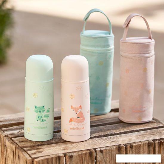 Термосы, термокружки и многоразовые стаканы Miniland Thermy Dolce 350мл (бирюзовый/енот)