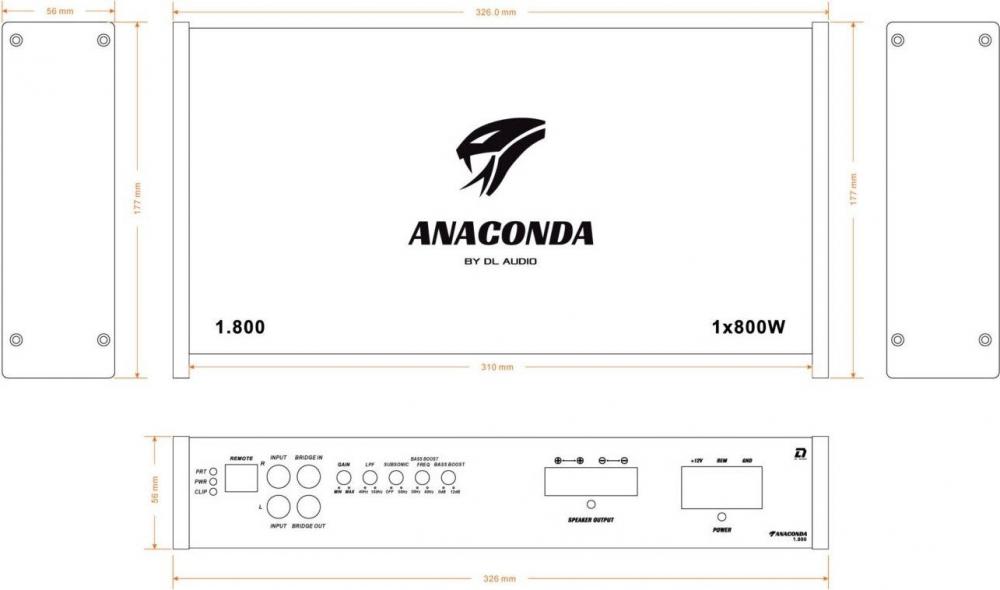 Автомобильный усилитель DL Audio Anaconda 1.800