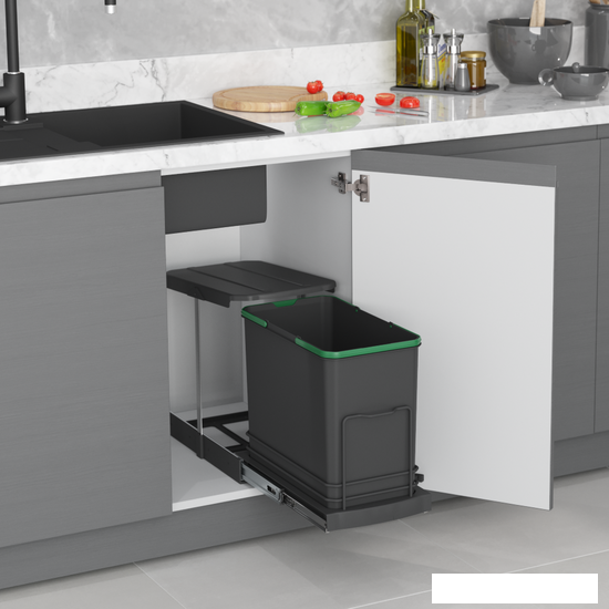 Мусорное ведро Starax S-2571-A 24 л (антрацит)