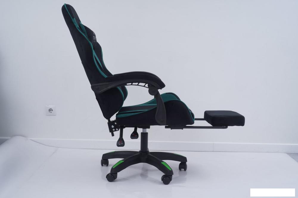 Игровое (геймерское) кресло Calviano 1584 (велюр, черный/зеленый)