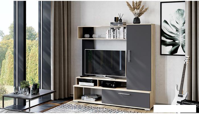 Стенка Трия Сиена (дуб сонома/графит серый)