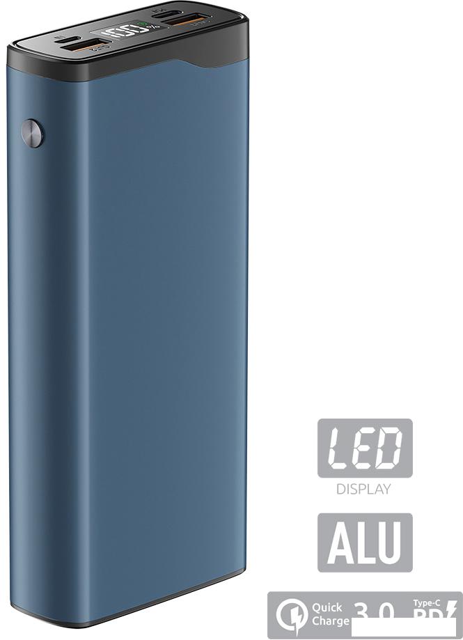 Внешний аккумулятор Olmio QL-20 20000mAh (голубой)