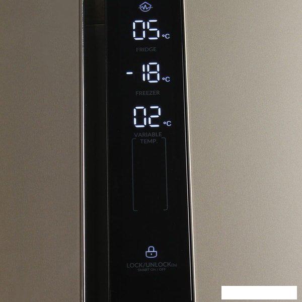 Холодильник side by side Hyundai CS6073FV (золотистое стекло)