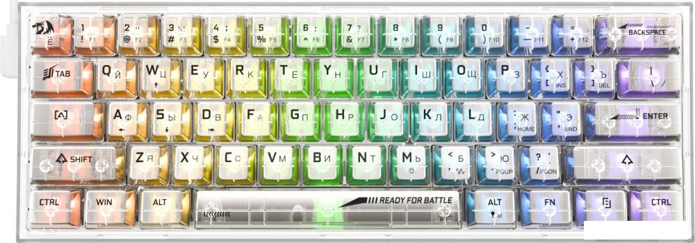 Клавиатура Redragon Fizz (прозрачный/белый)