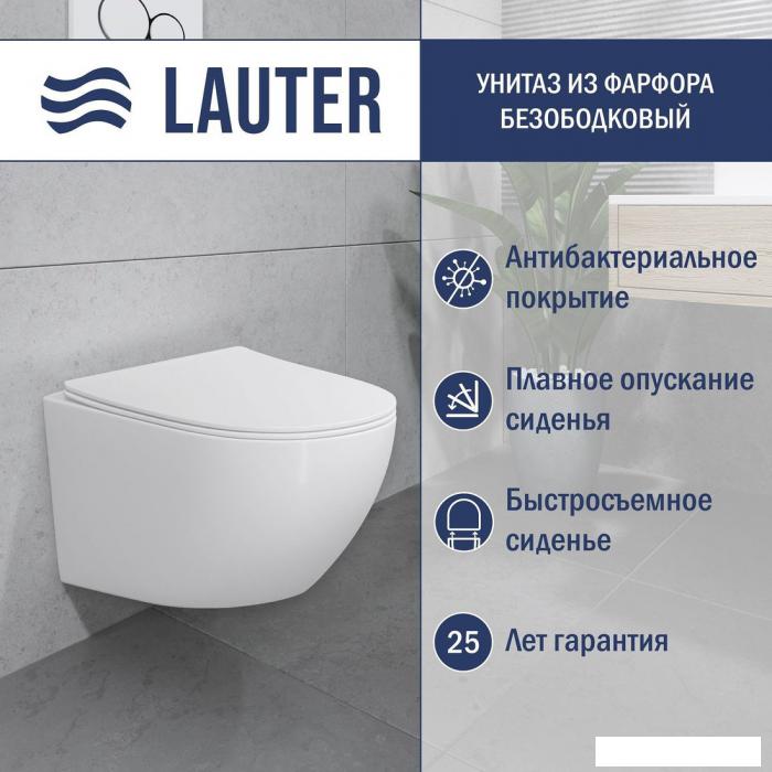 Унитаз подвесной Lauter Sulzdorf с микролифтом и кнопкой смыва 219704J (черный)