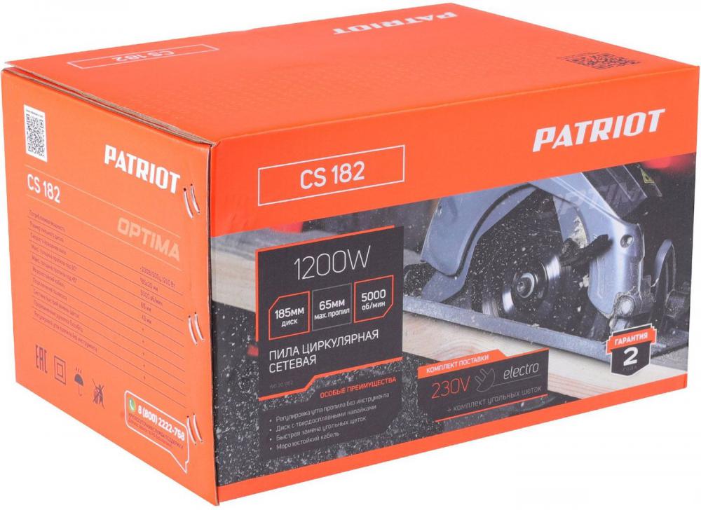 Дисковая (циркулярная) пила Patriot CS 182 190301182