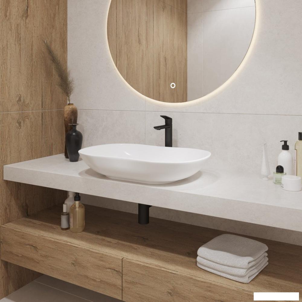 Умывальник Lauter 21570 + клапан 21190W + сифон 21635W (белый матовый)