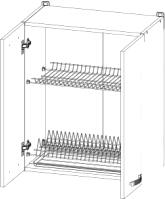 Готовые кухни Anrex Alesia для сушки посуды 2D/60-F1 (серый/сосна винтаж)