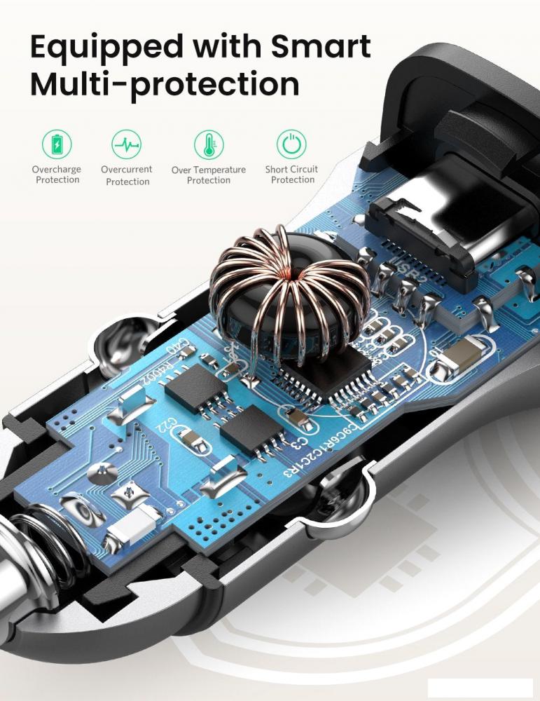 Автомобильное зарядное Ugreen CD130 30780 Автомобильное зарядное Ugreen CD130 30780