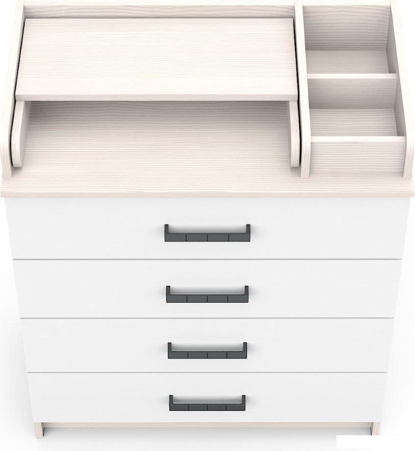 Детский комод Атон Мебель Marvin (бодяга светлый/белый)