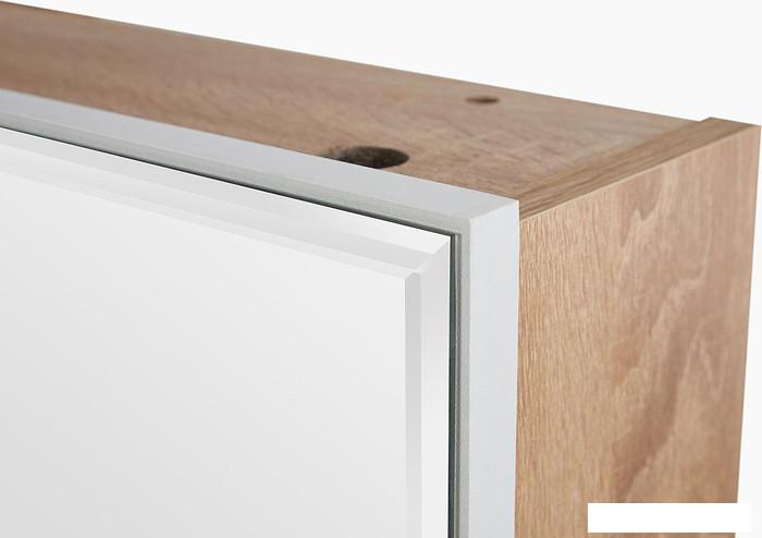 Банкетки, тумбы и полки для обуви Трия Тип 16 с зеркалом (дуб сонома/белая шагрень)