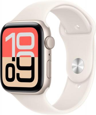 Умные часы Apple Watch SE 3 44 мм (алюминиевый корпус, звездный свет/звездный свет, спортивный силиконовый ремешок M/L)