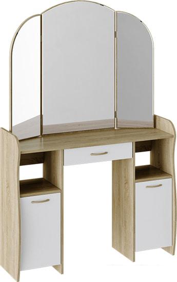 Туалетный столик с зеркалом Трия София Т2 (дуб сонома/белый)