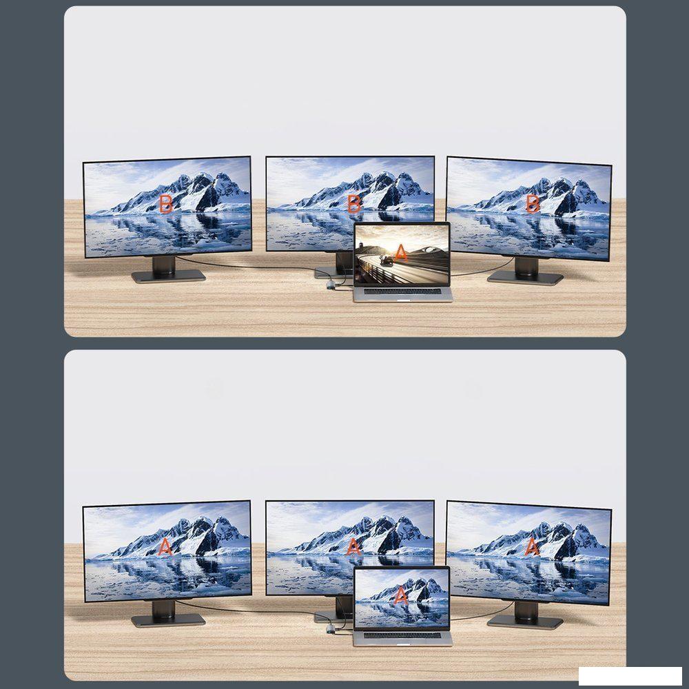 Док-станция Baseus Metal Gleam Series 11-in-1 Multifunctional HUB Type-C Hub Docking Station CAHUB-CT0G