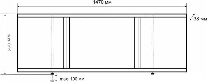 Фронтальный экран под ванну Emmy Элис Max 150