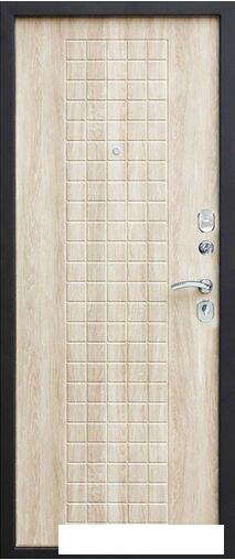 Металлическая дверь ЮрСталь Гарда 205x96 8мм (черный муар/белый ясень, правый)